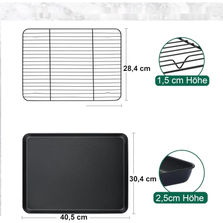 Blacha Homikit Prostokątna Stal Węglowa Duża 40x30x2,5cm z Kratką