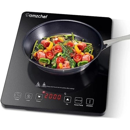 AMZCHEF Płyta indukcyjna, 2000W Single Induction Hob kuchenka przenośna