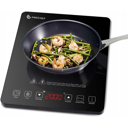 AMZCHEF Płyta indukcyjna, 2000W Single Induction Hob kuchenka przenośna