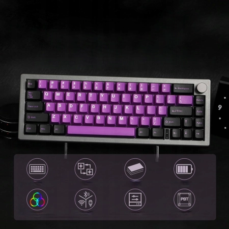EPOMAKER EK68 Klawiatura Mechaniczna 65% Bluetooth 2.4GHz USB-C Fioletowa
