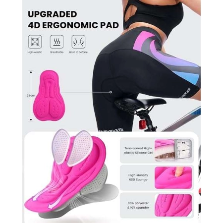 Spodenki Sportneer Padded Cycling Shorts Women czarne antypoślizgowe 4D XXL