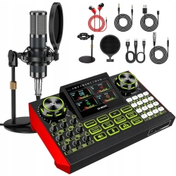 Mixer do podcastów TENLAMP G9, interfejs audio z efektami soundboard A596