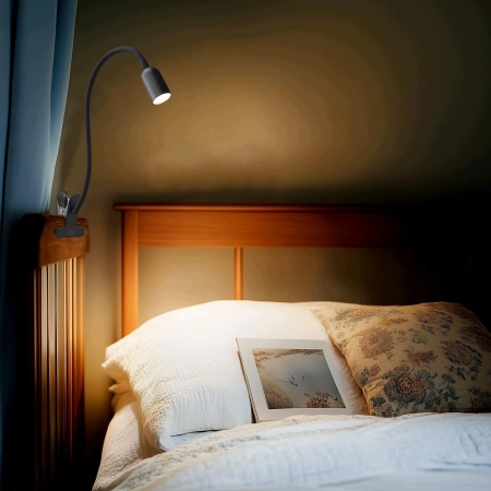 Lampka Do Czytania Zaciskowa LED Da Light 3 Temperatury Barwowe Regulacja