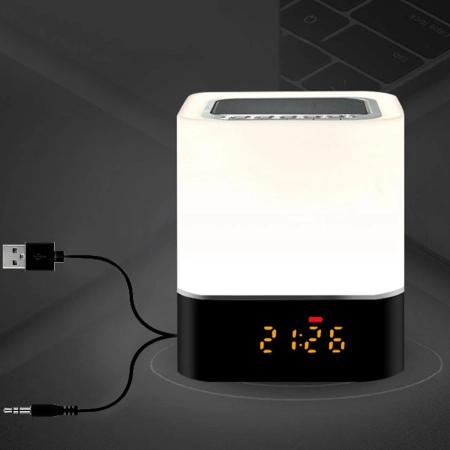 Lampka Nocna Głośnik Bluetooth, Budzik bluetooth