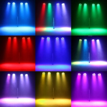 Reflektor LED U`King ZQ01641 z pilotem, RGB, akumulator 6000 mAh, 4 szt.