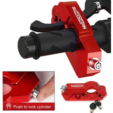 GARRIS Zamek kierownicy CNC aluminium 2 klucze uniwersalny motocykle