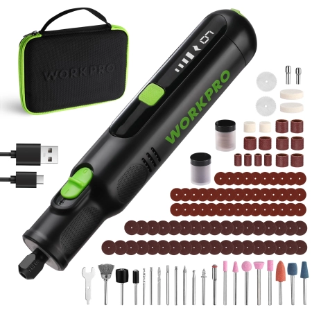 WORKPRO ZESTAW MINI SZLIFIEREK ELEKTRYCZNYCH 7,2 V 227 G LED