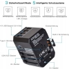 GSM Uniwersalny adapter podróżny 224+ Kraje 4x USB Wtyczka UK / EU / USA