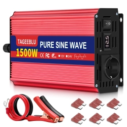 TAGEEBLU Czysty Falownik przetwornica napięcia 12V 4000W z 2 gniazdami AC