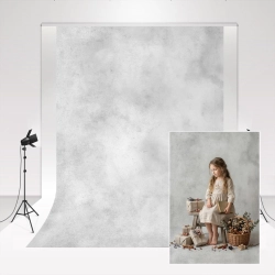 Kate Białe tło fotograficzne 3x3 m styl retro, odcień przydymionej szarości