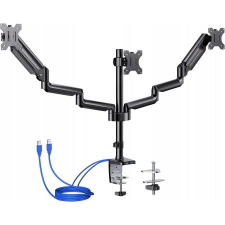 Uchwyt do monitora biurkowego ErGear EGTS5B do 3 ekranów od 13-27'', do 8kg