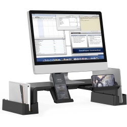 Podstawka Pod Monitor MiiKARE Z Półkami I Szufladami Na Telefon