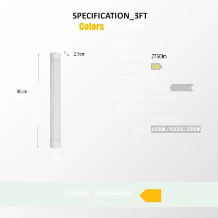 Listwa LED SunderTech 90 cm 25 W 2760 lm 3000 K/4000 K/6500 K