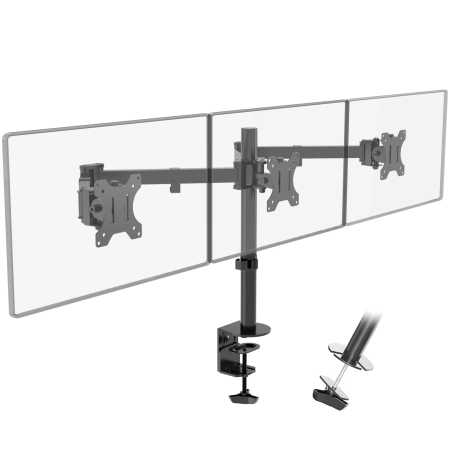 PUTORSEN MAS-3 - Biurkowy uchwyt na 3 monitory 13"-27" (do 7 kg na monitor)