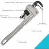 DURATECH aluminiowe szczypce do rur 10 cali 250 Nm 40 lżejsze