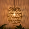 EcoGo Rattanowa lampa wisząca z baterią Boho do ogrodu i wnętrz