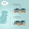 SPUNKYJUNKY 15° ceramiczna miska dla psa z pochylaną podstawą z drewna