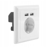 Gniazdko elektryczne podtynkowe z 2 portami USB-A 2.1A Brandson Equipment