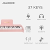KLAWIATURA FORTEPIANOWA DLA DZIECI DREWNIANY INSTRUMENT 37 KLAWISZY RÓŻ