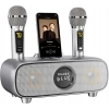 DLARA SD-136 PRO Karaoke Bluetooth z 2 mikrofonami, głośnik, USB, AUX, TF
