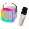 PRZENOŚNY ZESTAW KARAOKE GŁOŚNIK RGB MIKROFON USB MINI JACK BLUETOOTH K12