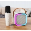 PRZENOŚNY ZESTAW KARAOKE GŁOŚNIK RGB MIKROFON USB MINI JACK BLUETOOTH K12