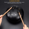 MUZYCZNY BĘBEN JĘZYKOWY STALOWY + AKCESORIA HANDPAN W KOLORZE NIEBIESKIM