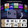 YEZMEK Projektor 4K 20000L Native 1080P 5G WiFi, dwukanałowy, Bluetooth