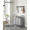 SONGMICS LSF003GS Kosz na pranie z kółkami 3 wyjmowane przegródki 132l