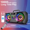 Przenośny glosnik Bluetooth z subwooferem Bluetooth 5.0 BabYOUNG A77 LED