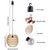 EcoGo Rattanowa lampa wisząca z baterią Boho do ogrodu i wnętrz