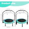 MINI TRAMPOLINA DLA DZIECI SKŁADANA REGULOWANY UCHWYT BEZPIECZNA ZIELONA