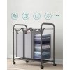 SONGMICS LSF003GS Kosz na pranie z kółkami 3 wyjmowane przegródki 132l
