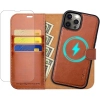 Etui magnetyczne dla iPhone 15 Pro 2in1 OCASAE kolor BRĄZOWY