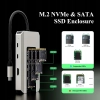 Hub USB-C Minthouz z obudową SSD M.2 PCIe NVMe, 10Gb/s 4K@60Hz HDMI 100W
