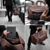 DONBOLSO Weekendowa Torba podróżna skórzana- brązowa w stylu Vintage XL