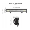 RIGIDON Listwa świetlna LED 60cm 288 W, 7D trójrzędowy 12 V