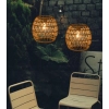 EcoGo Rattanowa lampa wisząca z baterią Boho do ogrodu i wnętrz