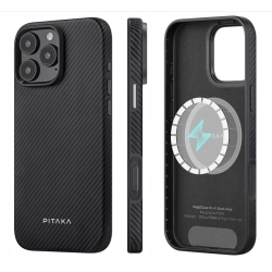 Pitaka military- grade etui do iPhone 16 Pro Max czarne włókno aramidowe