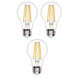3 SZT. Żarówka LINKIND filament LED 7,2W szklana E27 ciepła 2700K 1521lm