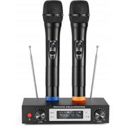 ALPOWL WXM Zhong Kong Karaoke Zestaw 2 Mikrofonów Bezprzewodowych UHF
