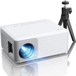 Akiyo O1 Przenośny Mini Projektor LCD FullHD Biały Statyw Pilot