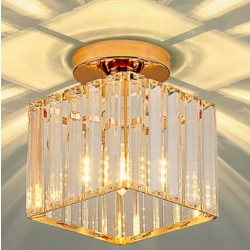 Lampa sufitowa kryształowa złota plafon oprawa szkłana nowoczesna glamour