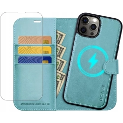 Etui magnetyczne dla iPhone 15 Pro 2in1 OCASAE kolor TURKUSOWY