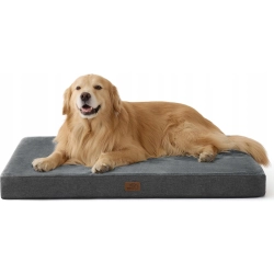 Bedsure Bardzo duże legowisko ortopedyczne dla psa 104 x 74 cm szare