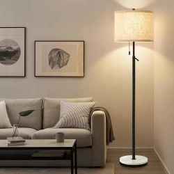 LAMPA PODŁOGOWA 163 cm regulowana wysokość, z marmurową podstawą