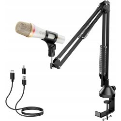 Mikrofon USB TONOR TD310+ ze statywem - nagrania, gry, konferencje