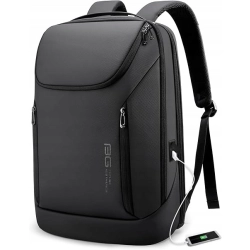 BANGE Plecak Biznesowy Wodoodporny Na Laptop 15,6 Cal Z USB Czarny