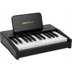 KLAWIATURA FORTEPIANOWA DLA DZIECI DREWNAINY INSTRUMENT 25 KLAWISZY CZARNY