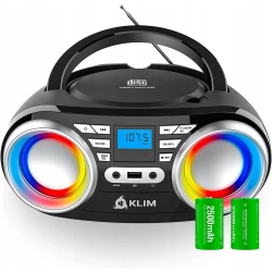 KLIM Boombox B3 Odtwarzacz CD Bluetooth Radio FM USB Boombox + Akumulatory KLIM Boombox B3 Odtwarzacz CD Bluetooth Radio FM USB Boombox + Akumulatory
